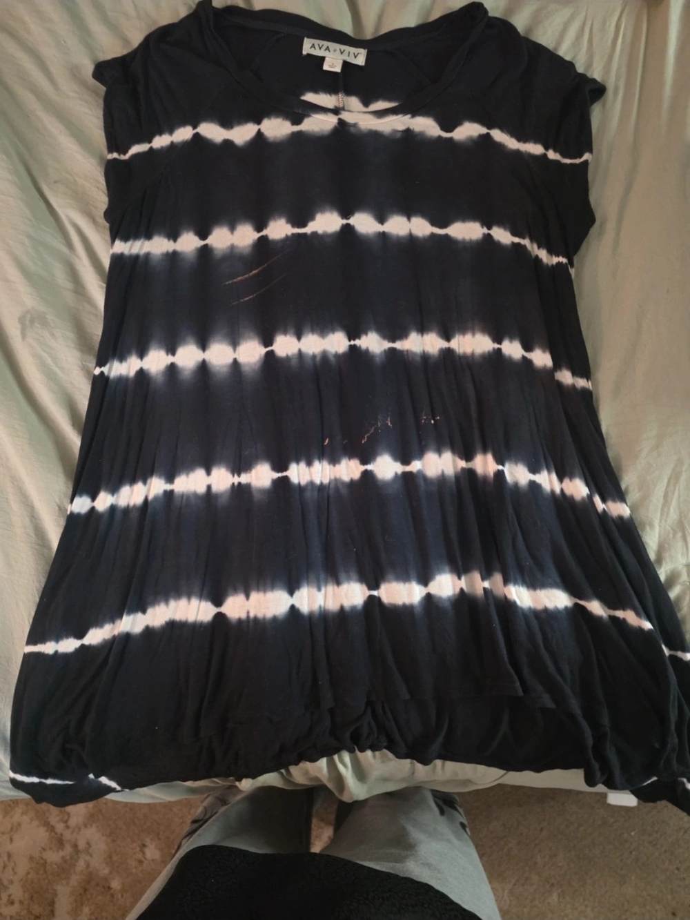 Ava & Viv Black and White Tie-Dye Midi Skirt